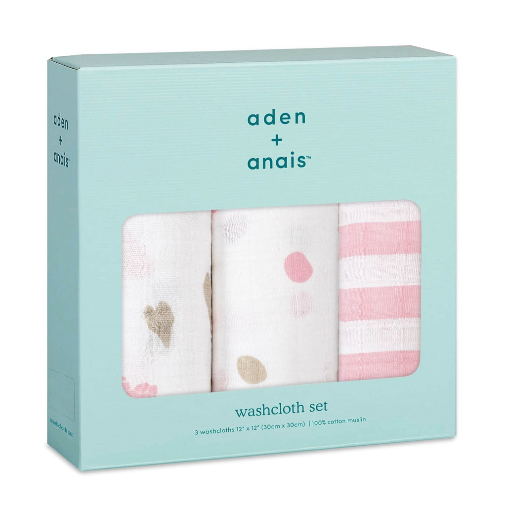 【Aden＆Anais】方巾3入/愛心點點