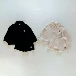 ｜現貨｜字母刺繡華夫格套裝 兒童衣服 寶寶衣服 兒童休閒套裝 ins兒童套裝 春季