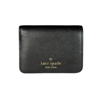 KATE SPADE Madison 防刮皮革對扣式短夾(黑色)