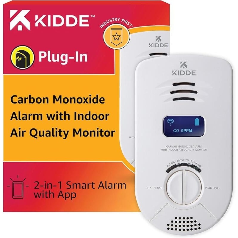 支援iPhone Google Home智慧家庭《台北快貨》美國原裝KIDDE 2合1聲控警報器:一氧化碳偵測+空氣品質