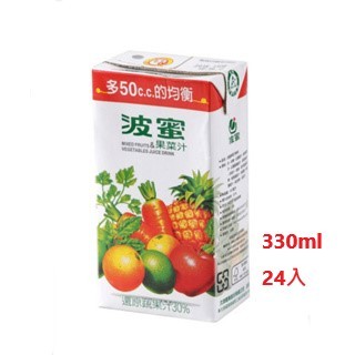 波蜜果菜汁300ml 24入/箱 商店滿10箱配送高雄地區