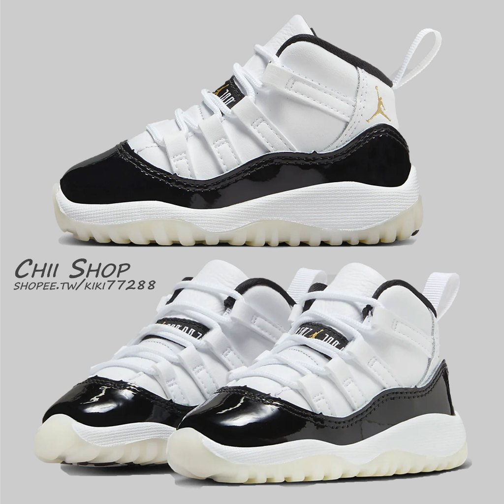 【CHII】日本 Nike Jordan 11 Retro 童鞋 小童 中大童 經典鞋帶 黑白色 378040-170