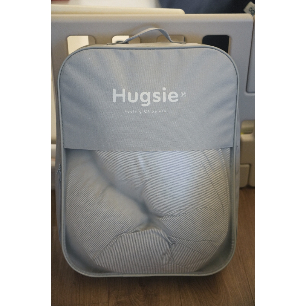 二手【Hugsie】美國棉條紋麻灰孕婦枕 (防蹣款)