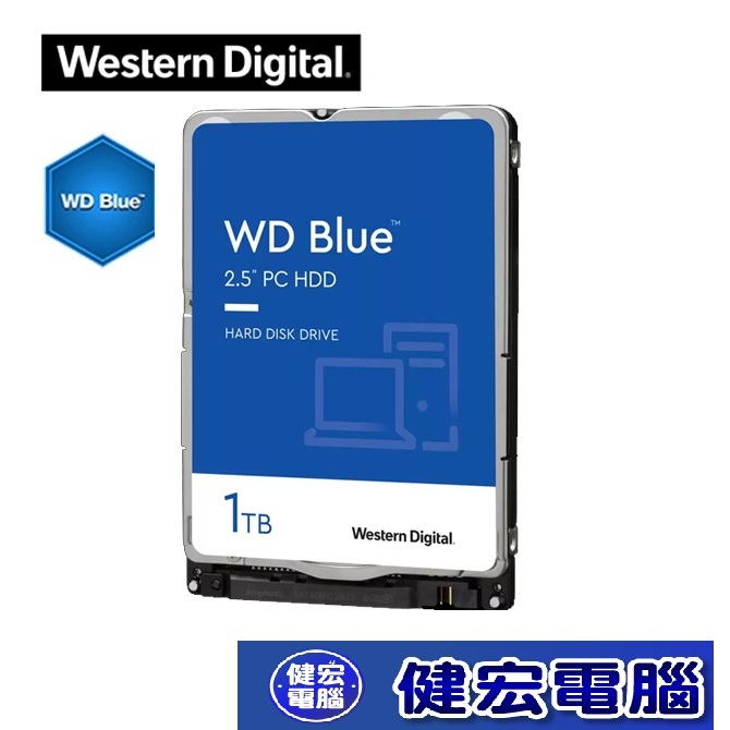 WD  藍標7mm  1TB 2.5吋硬碟 (WD10SPZX)