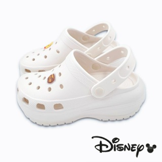 【MEI LAN】迪士尼 Disney (女) 小熊維尼 超厚底 立體造型飾扣 洞洞鞋 布希鞋 3509 白另有多色可選