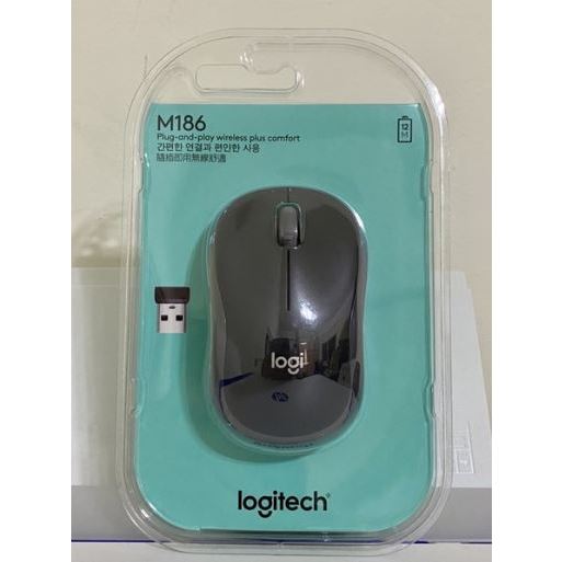 羅技 無線滑鼠 M186 灰 Logitech