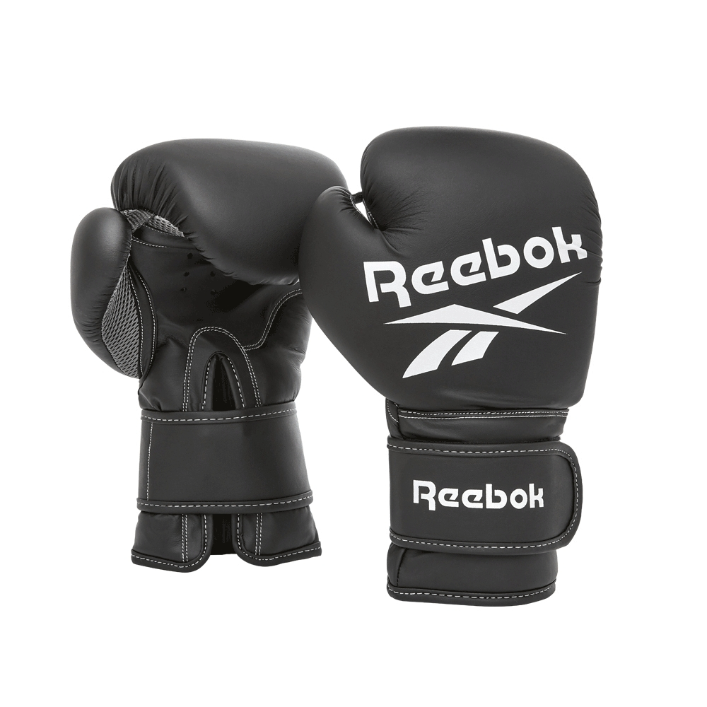Reebok 拳擊訓練手套 黑白 格鬥 拳套 武術手套 RSCB-12010BK 【樂買網】