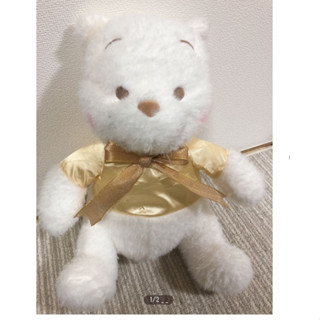 小貓熊百貨 迪士尼 小熊維尼 景品 金色 蝴蝶結 絨毛 娃娃