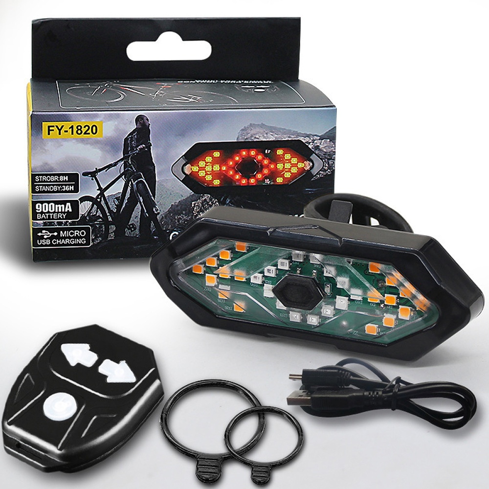 腳踏車方向燈 自行車方向燈 防水 LED方向燈 轉向 尾燈 帶喇叭提示音 遙控 單車轉向燈 USB充電｜YORI優里