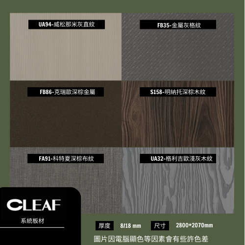 CLEAF系統板材|來自義大利的裝修板材|厚度8/18mm