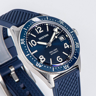 戶外休閒Sugess計時腕錶 39mm 藍色/錶盤 海鷗機芯 藍寶石水晶 陶瓷錶圈 超級夜光 橡膠錶帶 贈送帆布錶帶