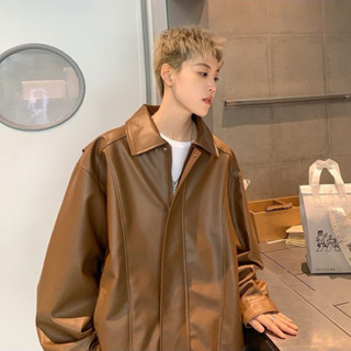 KS小版男裝 復古立領皮外套 皮衣 古著 拉鍊外套 男裝