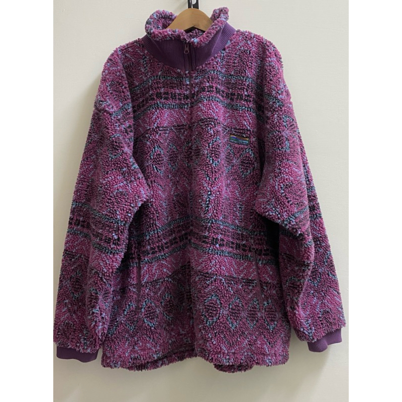 日本品牌Freak’s store戶外民族風紫色斷貨款圖騰羊羔絨外套開衫上衣女裝外套