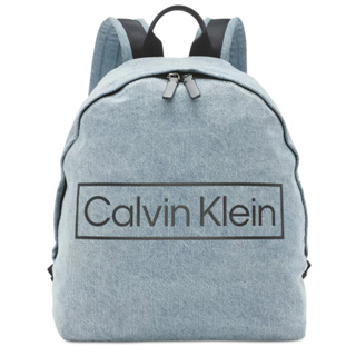 Calvin Klein 牛仔布拉鍊後背包 休閒後背包 後背包 C74555 CK(現貨)