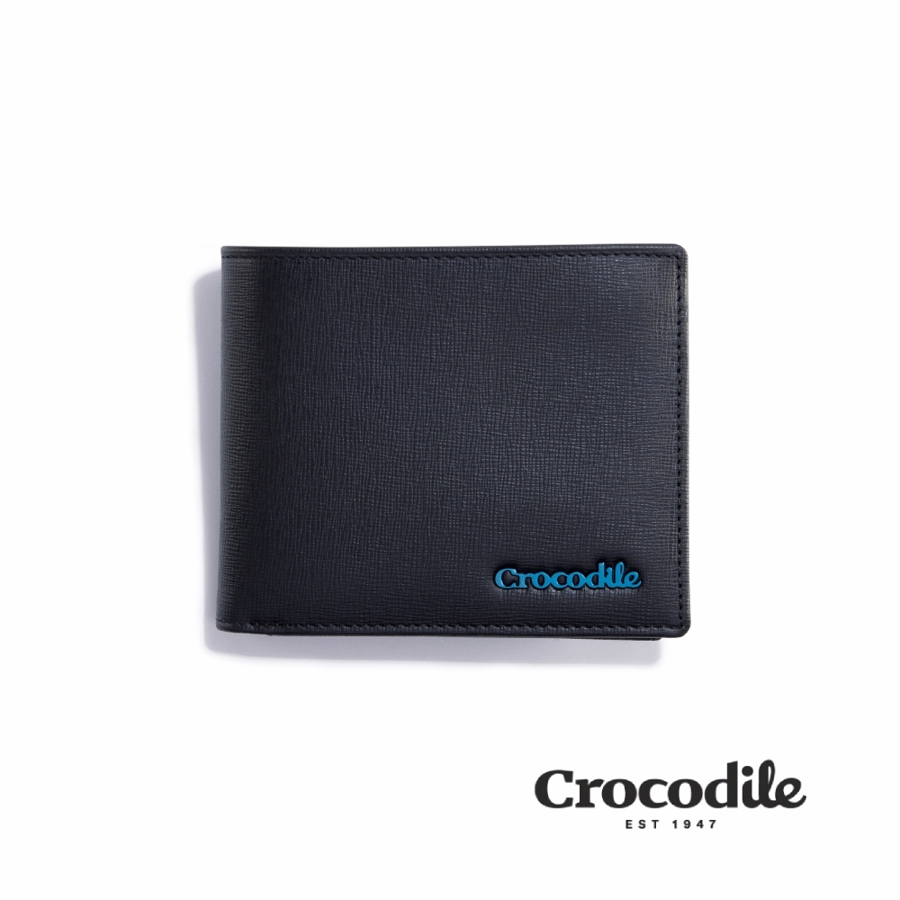 Crocodile 鱷魚皮件 零錢包皮夾/錢包/短夾 9卡夾 Oxford牛津系列 0103-11102-黑藍兩色