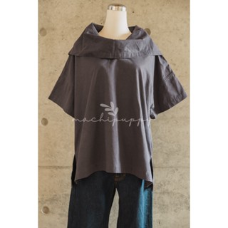 日本ISSEY MIYAKE三宅一生132.5灰黑寬版短袖上衣