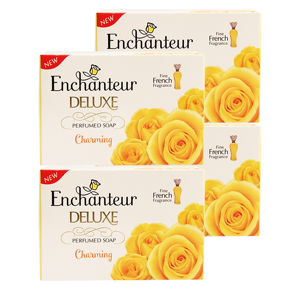 即期良品【Enchanteur 艾詩】黃玫瑰精油香皂4入組-魅力吸引(90g*4入組)