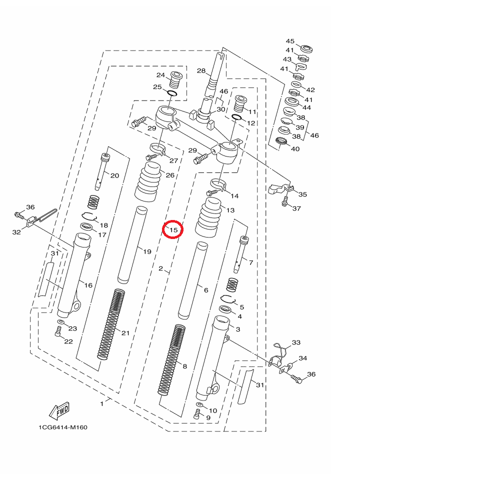 YAMAHA 原廠 RS ZERO 100 浪花碟盤 亮黑 右前避震器 右前叉內外管組 料號：1CG-F3103-00