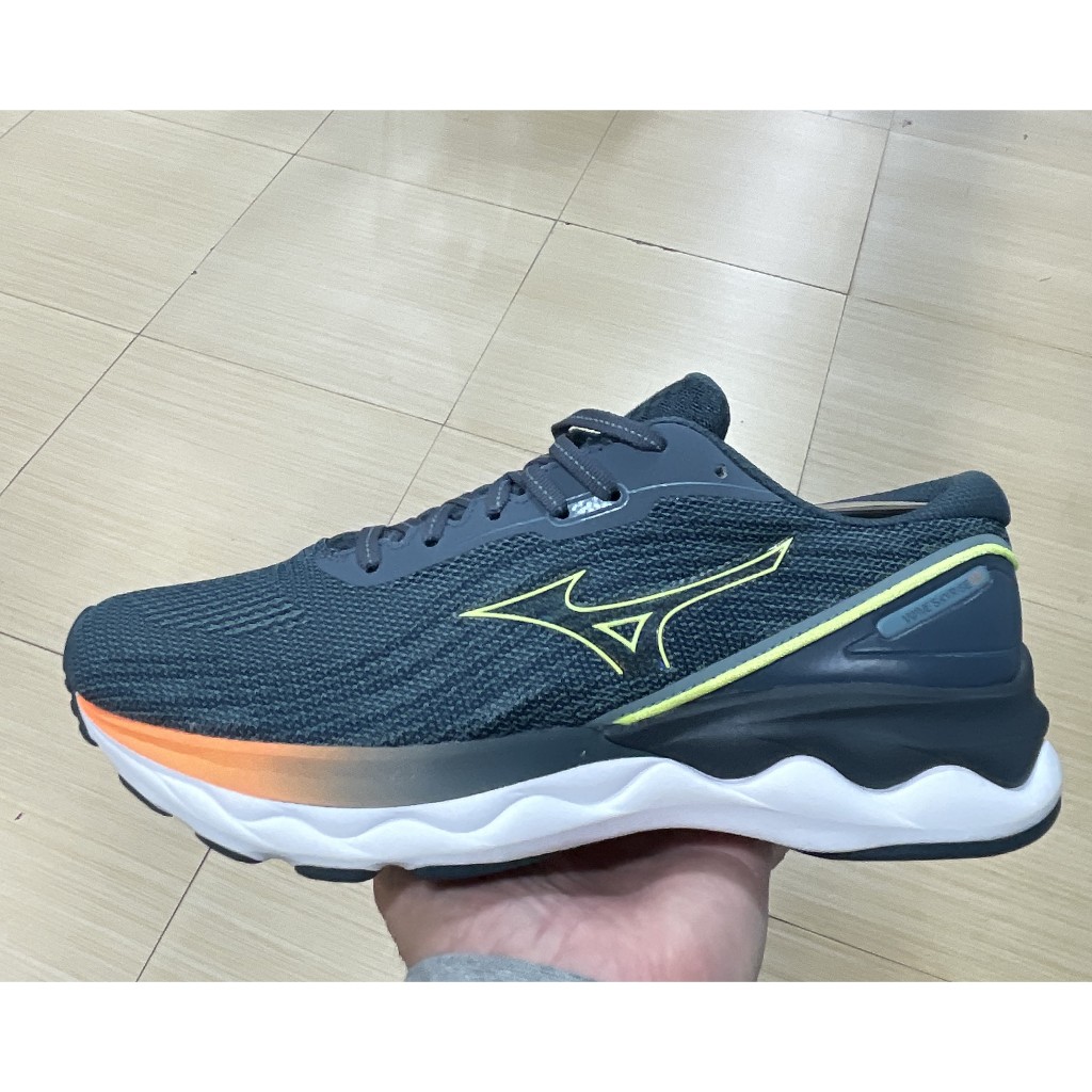 【BOBO】MIZUNO WAVE SKYRISE 3 藍綠 慢跑鞋 男 J1GC220981