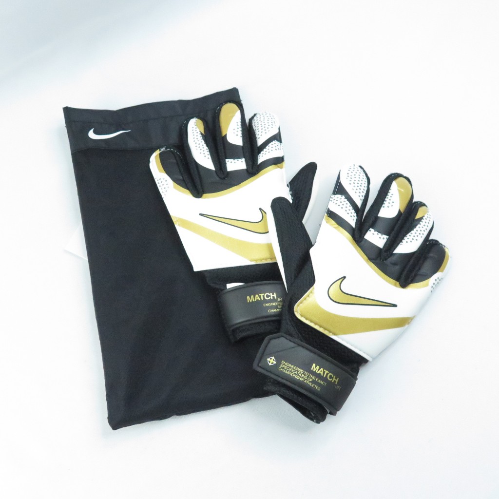 NIKE FJ4864013 GK MATCH JR-HO23 足球手套 青少年 4~7號 黑白×金幣