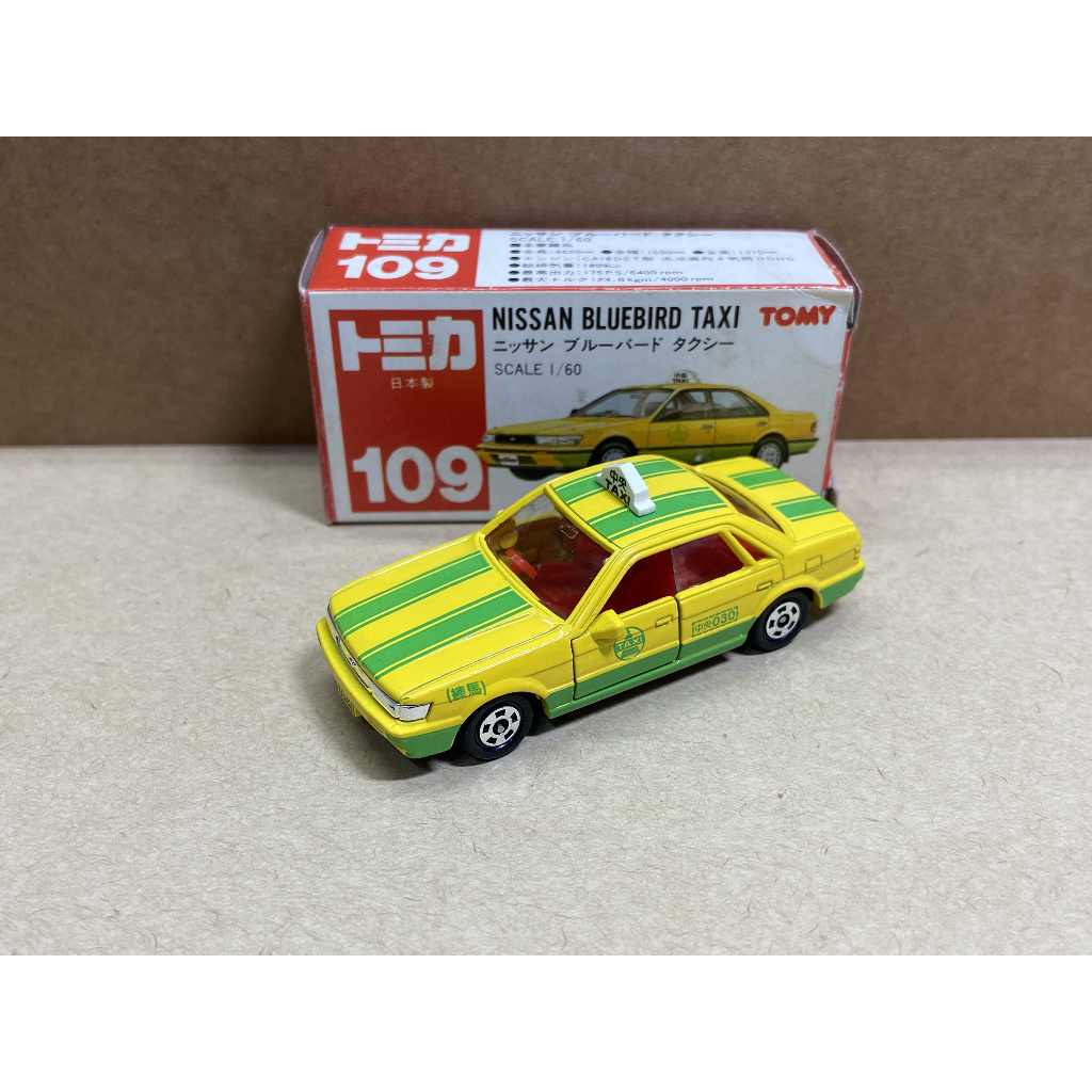 Tomica 日本製 no.109 NISSAN BLUEBIRD TAXI 藍鳥 計程車 紅標 絕版