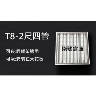 柒號倉庫 附燈管 聲寶輕鋼架燈具 T8-2尺4管 LED吸頂燈具 辦公室照明崁燈 燈管可替換