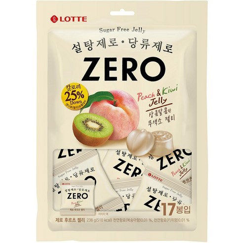 【KOLO_SELECT_SHOP】🇰🇷韓國 LOTTE 樂天 Zero零糖低卡水果軟糖 238g 1包/17入