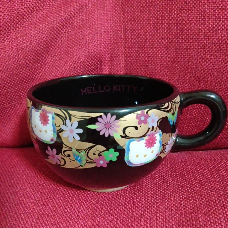 早期全新的1999年Hello Kitty日本限定 彩釉陶瓷漆器工藝 馬克杯 飯碗 水杯 茶杯 碗 湯杯 絕版珍藏