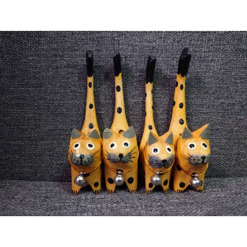 😻🌴峇里島 貓咪 木雕 裝飾 擺飾 條紋貓🌴😻