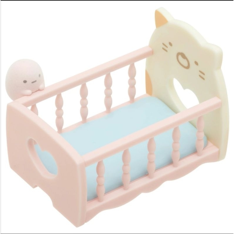 日本正版 角落生物 貓咪 小床 嬰兒床 擺飾 全新 小物 san-x
