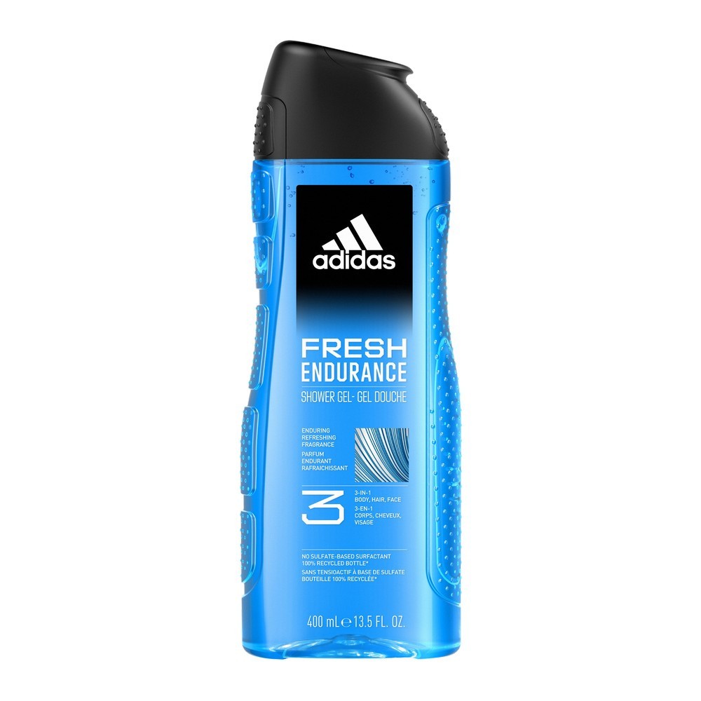 【adidas 愛迪達】 三合一沐浴露-清爽長效 400ml 洗髮+沐浴+洗顏 三合一