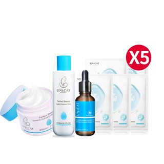 UNICAT 現貨 臉部保養 保濕補水組(精華水+爆水霜+保濕原液+保濕面膜*5) 精華液 乳霜 水光 面膜 精華 原液
