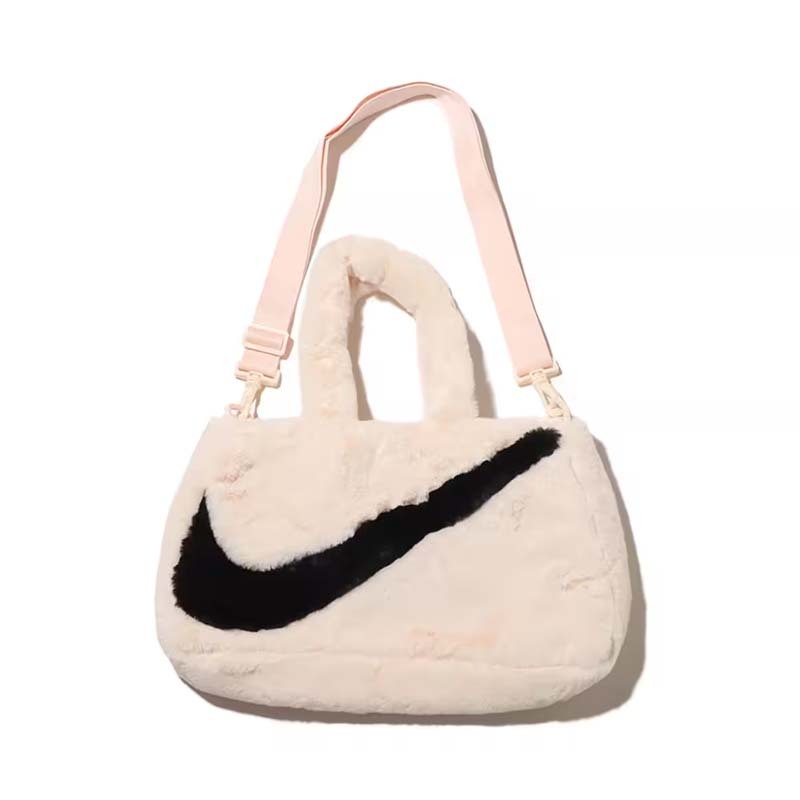 Nike Faux Fur Tote Guava Ice 毛絨絨 斜背手提包 小包 托特包 粉黑 FB3050-838