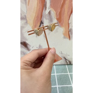 全新-現貨/粉嫩水鑽愛心造型耳釘耳環
