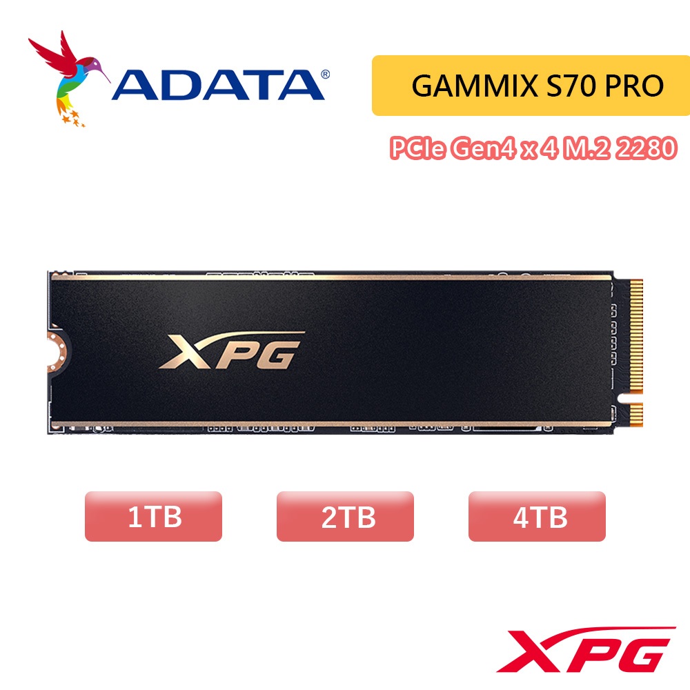 ADATA 威剛 XPG GAMMIX S70 Pro 1TB M.2 PCIe Gen4 SSD 固態硬碟 支援PS5