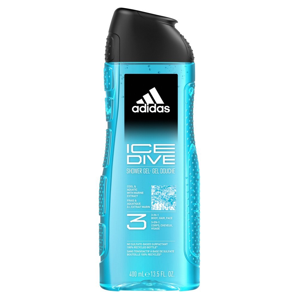 【adidas 愛迪達】 三合一沐浴露-品味透涼 400ml 洗髮+沐浴+洗顏 三合一