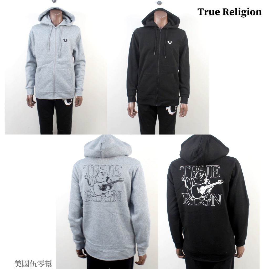 美國伍零幫📍鹽埕區👉TRUE RELIGION 男生 彌勒佛 福神 黑色 連帽外套 棉質 外套 衣服 長袖