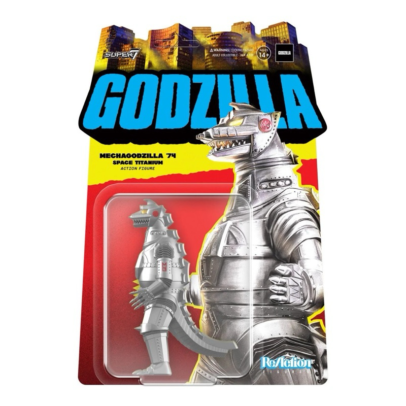 正版 全新 現貨 銀色 ReAction TOHO Godzilla 3.75吋復古人偶 第三波 1974年機械哥吉拉