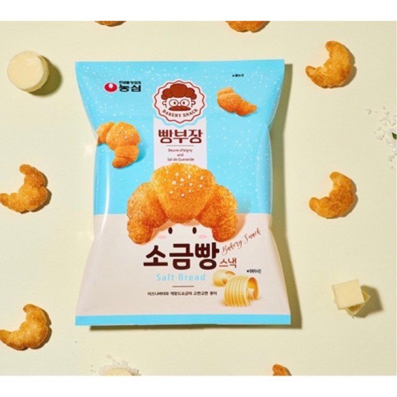 『韓日食糖』韓國🇰🇷Nongshim 農心 海鹽奶油/可可 可頌香酥餅乾 55g 麵包餅乾 可頌餅乾 牛角餅乾 海鹽餅乾