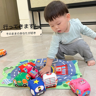 場景地圖+9款 森林動物 城市交通小汽車 布藝玩偶 / 立體造型 兒童 玩具 / 寓教於樂 動物 布車【國王皇後】