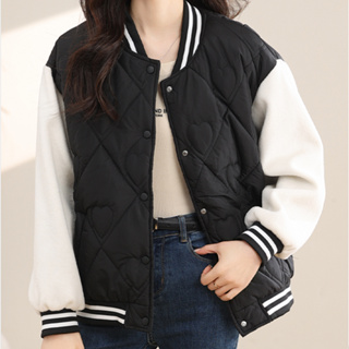 雅麗安娜 外套 上衣 夾克S-2XL休閒棒球服外套冬季簡約撞色拼接質感百搭保暖棉衣NC17-5613.