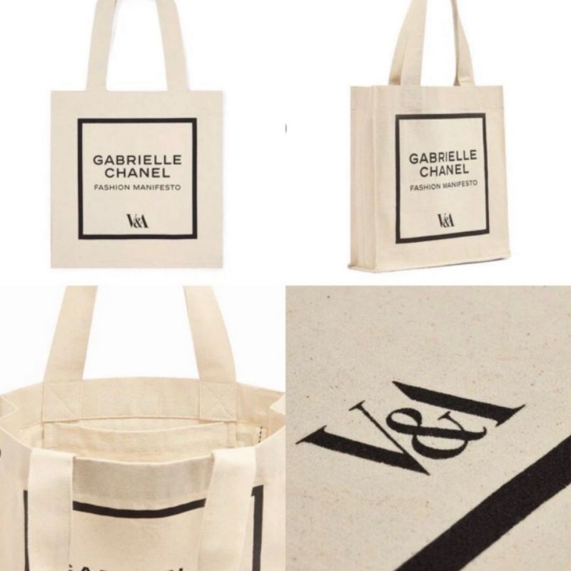 官方正品 人肉扛回 Chanel V&amp;A 美術館聯名合作 香奈兒 Tote 帆布包 小香包