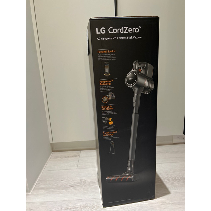 最新LG 全新未開封 Cordzero A9 K系列快清式無線吸塵器A9K-PRIME鐵灰色