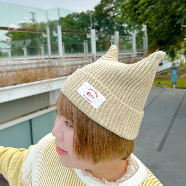 【日本帶回】換季優惠 貓耳針織毛線帽 毛帽