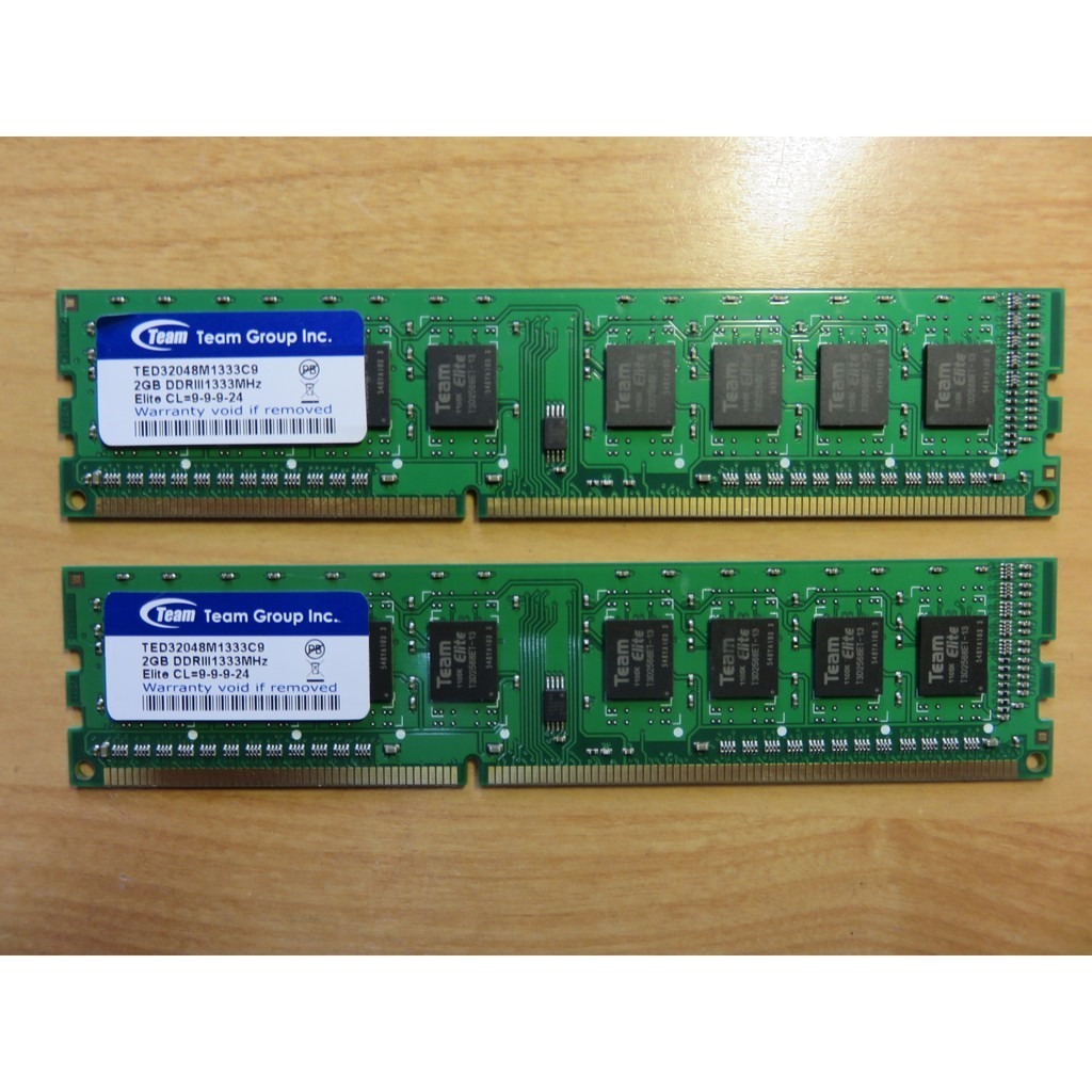 D.桌上型電腦記憶體-TEAM 十銓科技 DDR3 2G*2共4G TED32048M1333C9 終保 直購價80
