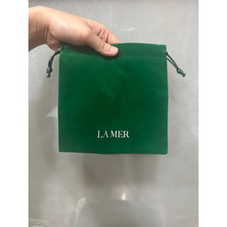 全新 絨布 La Mer海洋拉娜 經典綠色 隨身化妝包 隨身置物包 保養品收納袋 萬用包 洗漱包