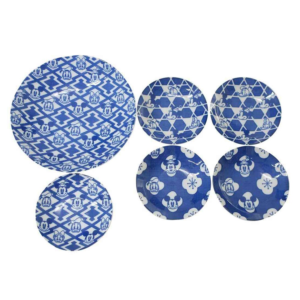 三鄉陶器 SANGO 日本製 迪士尼 米奇家族 陶瓷餐盤六件組 日式風格 (1大5小盤) NT29289