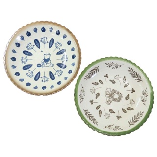 三鄉陶器 SANGO 日本製 迪士尼 小熊維尼 陶瓷餐盤二件組 21cm 草本植物 NT29339
