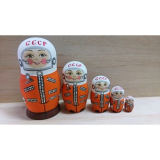 【俄羅斯娃娃】CCCP 太空人 五層俄羅斯娃娃