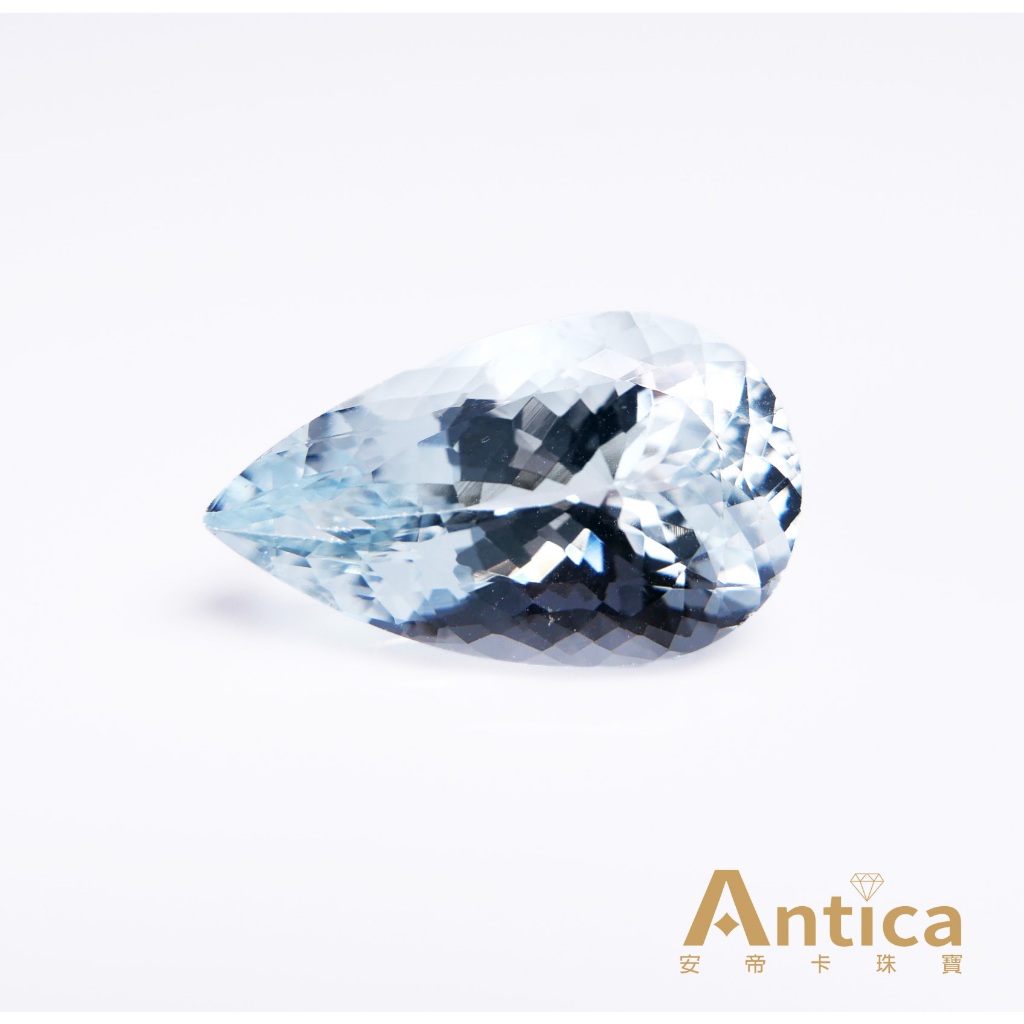[ANTICA] 海藍寶 10.22克拉 藍色 水滴 馬達加斯加 天然無燒 Aquamarine（經理推薦）安帝卡珠寶